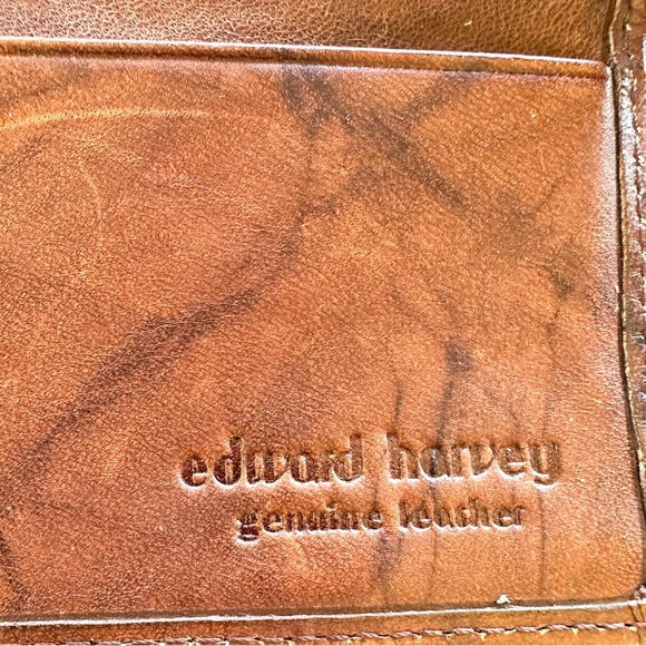 Vintage Edward Harvey passport cover with envelope card case. Brown color. - Picture 4 of 5